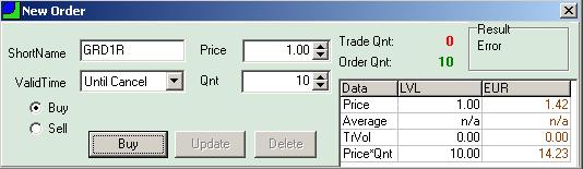 Indicative calculator in the order entry window If there is a matching order in the market, the system will display the volume at which the order might get executed Result box will display the result