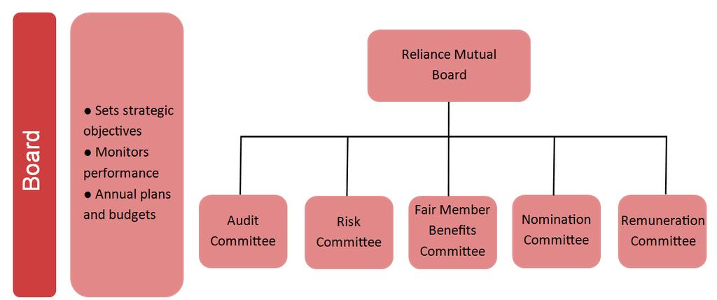B. SYSTEM OF GOVERNANCE B.1 General Information The board of Reliance Mutual Insurance Society consists of four non-executive directors and three executive directors.