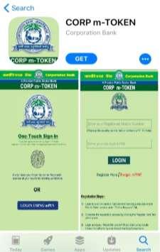 CORP m-token Launched An OTP generation application for authorizing transactions done through Corporation Bank Internet Banking portal.