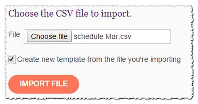 Create new template Create a template to map the headings in your CSV file to our fields. You can access this screen from the Import file screen.