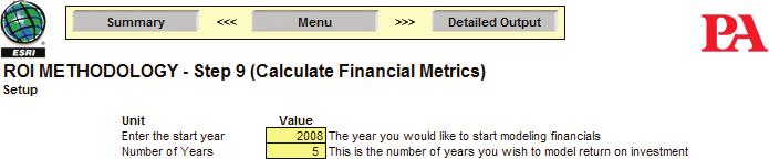 The first pieces of data that need to be entered relate to the duration of the financial model being created. Clicking the Years button on the opening menu will show the Setup screen (figure 9.2).