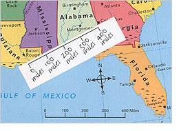 Finding Distances on Maps 4.2 Proportions and Similar Figures (cont d) Example 1: How many miles is it from Tampa to Jacksonville?
