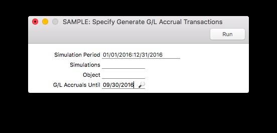 Simulation Period: A Transaction will be created for an Installment if it is in a Simulation whose date (in the header) is in the period that you specify here.