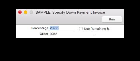 the Down Payments setting. In this setting you will also have specifed that this percentage will be applied to the order value including or excluding tax.