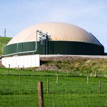 Biogas (Anaerobic digestion ( AD )) Biogas or AD is the process whereby organic matter decomposes in an airless atmosphere to produce methane, carbon dioxide, water and heat.