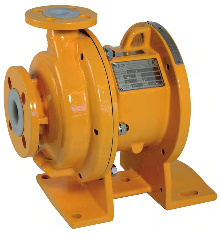 ETN Evo Plastic Lined Magnetic Drive Centrifugal Pumps ETN Evo 50 ETFE Plastic and Fluoroplastic Lined Magnetic drive Horizontal - Single Stage - Centrifugal pumps Sub-ISO designed Lining: PP