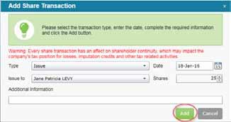 Share Transactions Click in the white space next to