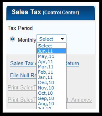 2.3 Please select Tax Period from left side of