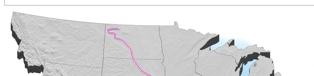 CRUDE OIL SEGMENT-BAKKEN PIPELINE PROJECT Project Details 1,172 miles of new 30 Trunkline Conversion 754 miles (1) of 30 to crude service Dakota