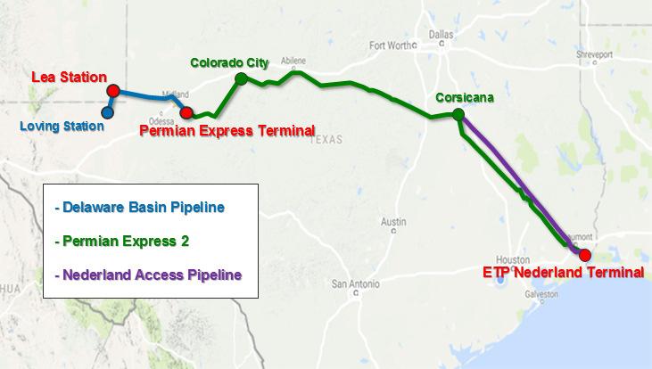 CRUDE OIL SEGMENT-PERMIAN EXPRESS 3 PROJECT Permian Express Project Details Expected to provide Midland & Delaware Basin producers new crude oil takeaway capacity (utilizing existing pipelines) from