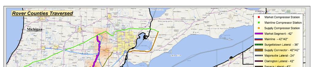 INTERSTATE SEGMENT: MARCELLUS/UTICA ROVER PIPELINE Project Details Rover Project Map Sourcing natural gas from the Marcellus and Utica shales Connectivity to numerous markets in the U.