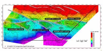 It is located on the fault panel immediately to the north of the Opuama fault panel and its crest lies less than seven kilometres from the crest of the Opuama structure.