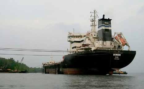 The Hinde storage tanker, part of OML 40's shipping operation moored on the Benin River.