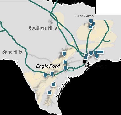 South Overview Asset type Fractionator and/or Plant Natural Gas Plant NGL Pipeline Natural Gas Pipeline Three Rivers DCP South Assets Giddings Goliad Giddings Wilcox Eagle Gulf Plains La Gloria