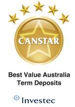 INVESTEC AND CUA EXTEND THEIR WINNING STREAK For the second year running, Investec has received the Best Value Australia Term Deposits award.
