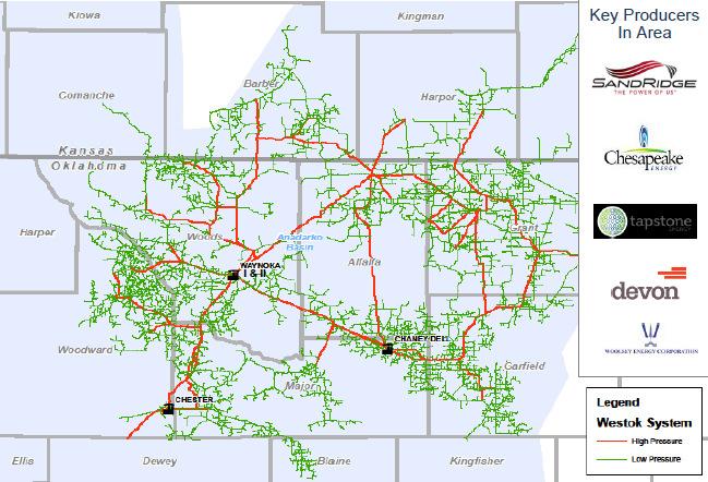 APL WestOK System Summary WestOK Asset Map Owner and operator of 5,700 miles of natural gas gathering pipelines located in the Anadarko Basin / Mississippi Lime ( WestOK ) APL connecting