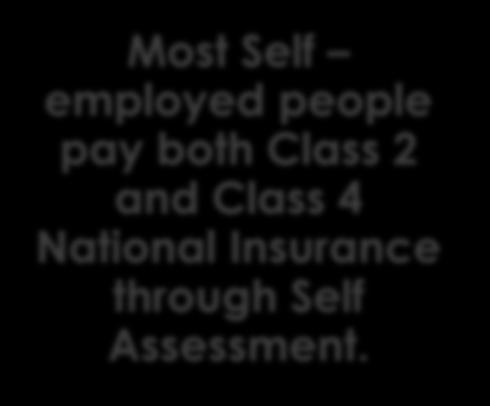 Most Self employed people pay both Class 2 and Class 4 National