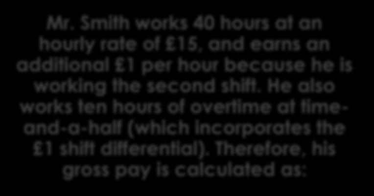 Example of calculation Net Pay Mr.