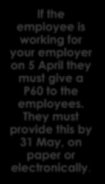 If the employee is working for your employer on 5 April