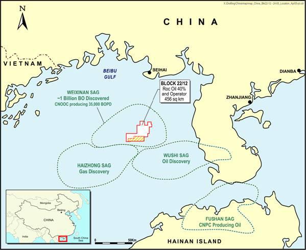 PRE-DEVELOPMENT CHINA: Block 22/12 WEI 12-8 WEST This field, in the Beibu Gulf, is currently subject to development discussions with