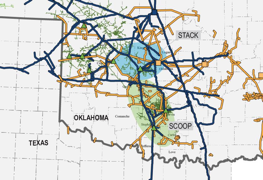 STACK AND SCOOP PLAYS POSITIONED AS A CRITICAL SERVICE PROVIDER ACROSS ALL BUSINESS SEGMENTS Natural Gas Liquids Approximately 100 third-party plant connections in Mid-Continent Incremental 100,000