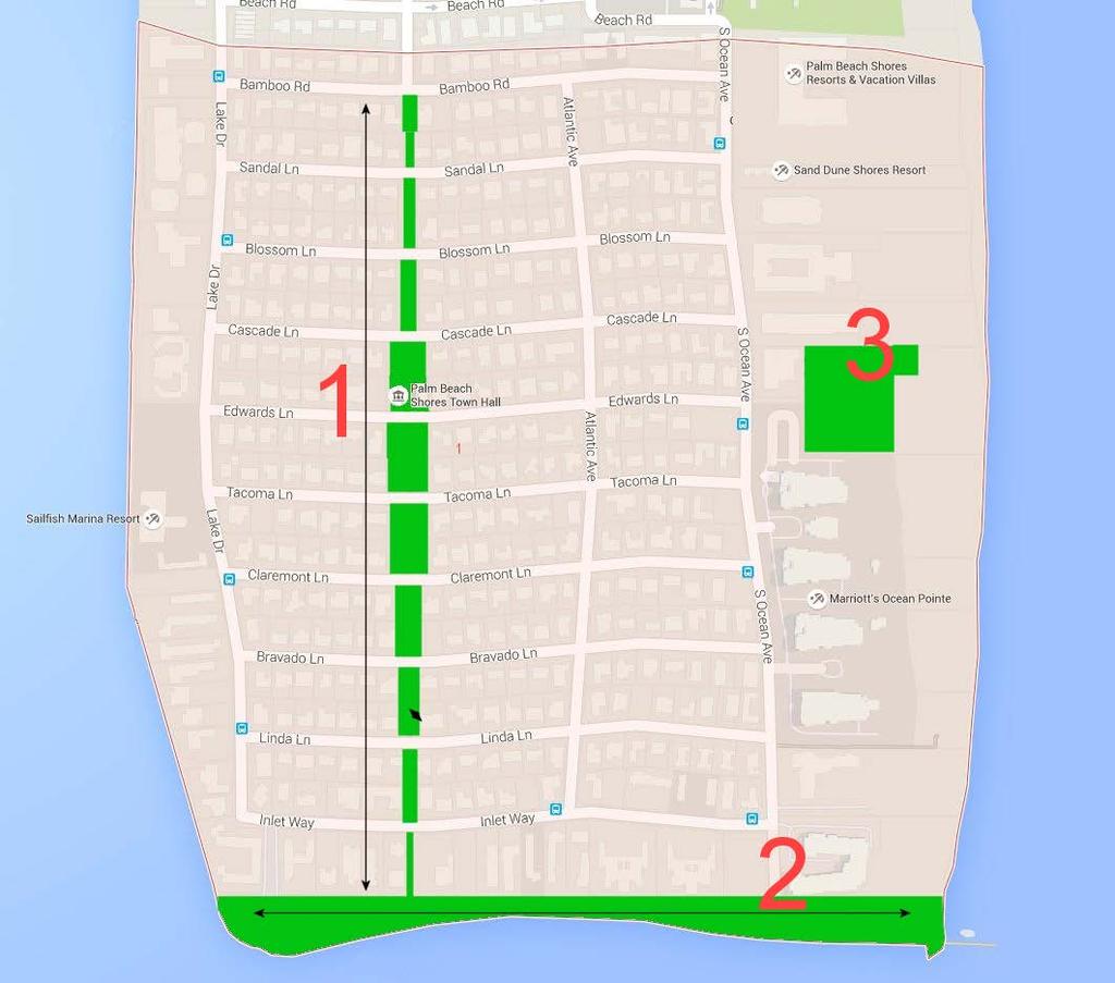 Areas Covered Under Contract 1: Parkway (Bamboo Road to Inlet Park) 2: