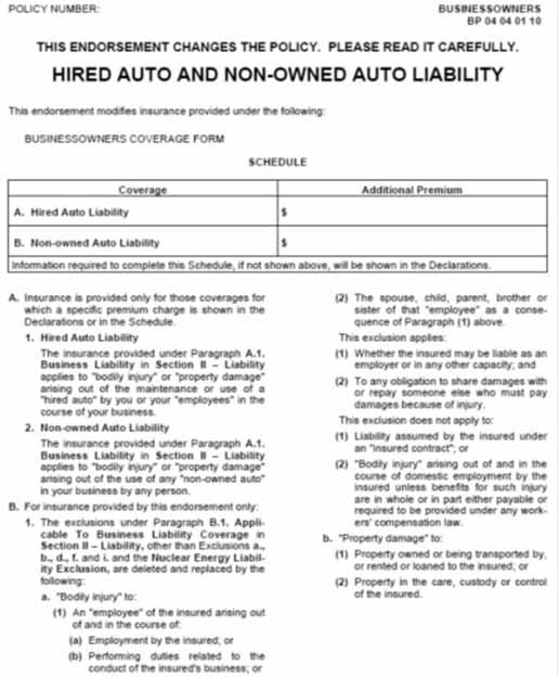 Hired Auto and Auto Non-ownership coverage Can buy 1)hired auto 2)