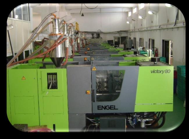 All the machines are capable of processing of engineering plastic with glass field.