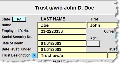 Result: John D. Doe Trust Result: John D.
