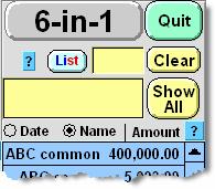 List Options List options include the following: Show only transactions for one name Show only transactions beginning with selected letters (or numbers) Show ALL transactions Show Only Transactions
