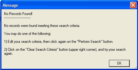 2.05.04 Search Options Search Layout In addition to the sort and list option functions described in the foregoing section, you may search for