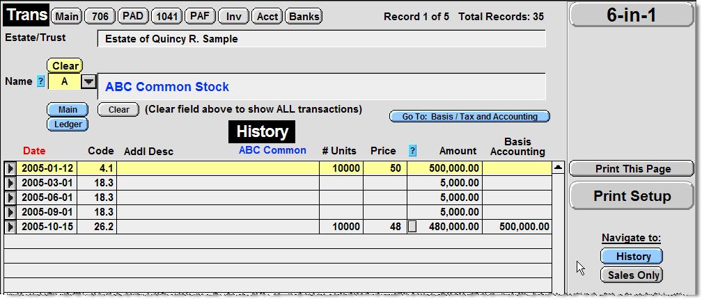2.05.05 Reports Asset History This report is available by clicking on any History button.