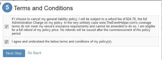 14. Terms and Conditions Agree to the terms and conditions and click Next Step. 15. Payment Enter credit card information and click Make Payment. 16.