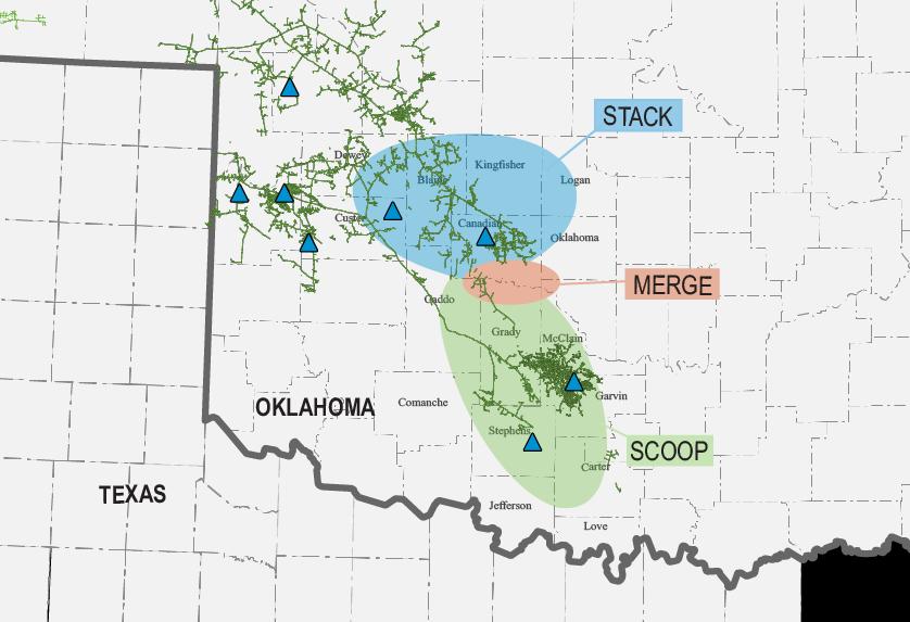 STACK AND SCOOP PLAYS WELL-POSITIONED GATHERING AND PROCESSING ASSETS Natural Gas Gathering and Processing Approximately 200,000 acres dedicated to ONEOK in the STACK Producer results continue to