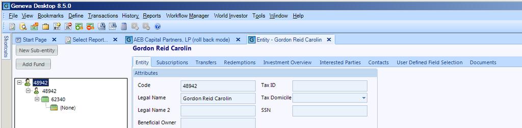 To add capital activity, highlight the investor code, and then select Edit. You will then open up their investor record.