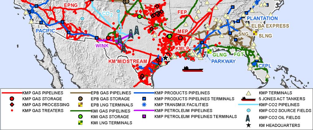 natural gas resource play, including: Eagle Ford, Marcellus, Utica, Uinta, Haynesville, Fayetteville and Barnett Largest independent transporter of petroleum products in North America Transport ~2.