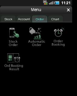 1.14 Order This is the view of submenu on Order tab: 1.14.1 Stock order This screen is used to perform a variety of transactions such as buy and sell.