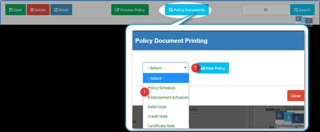 Policy Documents comes bundled with default policy documents such as Policy Schedule,