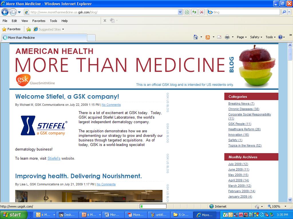 Focuses on corporate and other healthcare related news, chronic diseases,