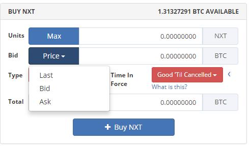 Bittrex Buy Guide STEP 1 Click Price STEP 2 Click LAST