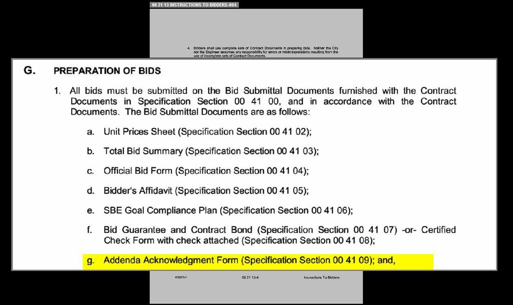 INSTRUCTION TO BIDDERS Pg. 4 G.