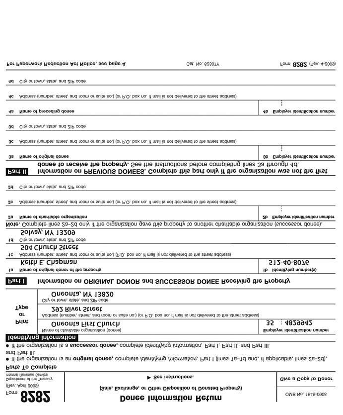 48 Charitable Gift Reporting This form must generally be filed by a church if it disposes of charitable