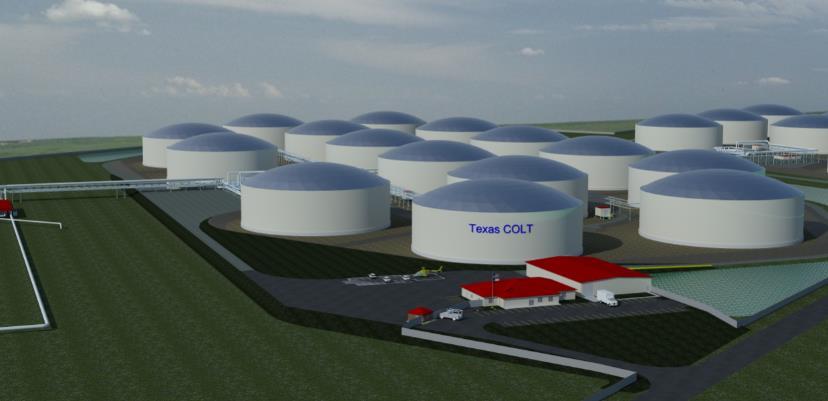Texas COLT Crude Offshore Loading Terminal Project Scope ~9 million barrel onshore crude storage terminal Connectivity to inbound Houston pipelines Pipeline to a platform located 35 miles offshore of