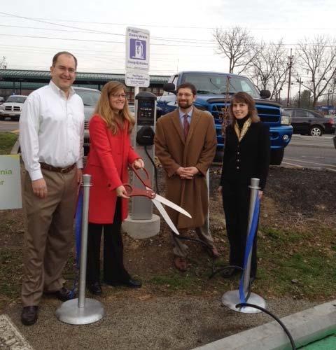 The public EV charging station is the first of its kind on the Main Line.
