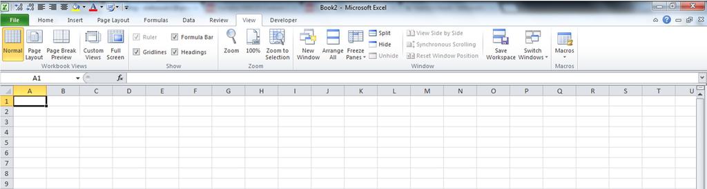 The Excel 2010 interface The Ribbon: Excel is controlled from here.
