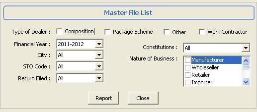 Master File List This slide gives the information of the list of all dealers in the
