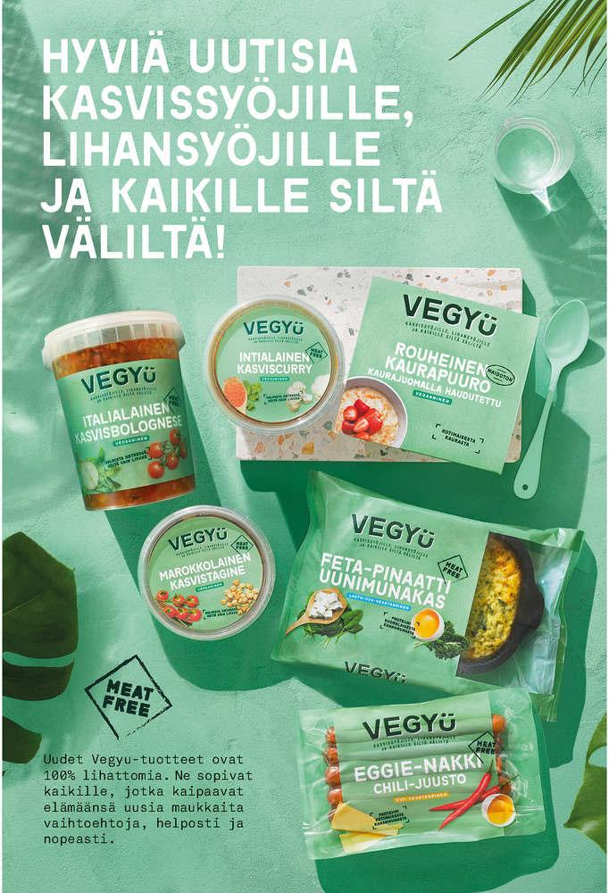 Atria s meat-free product range:vegyu In August, Atria launched its new Vegyu brand, a 100 % meat-free product range.