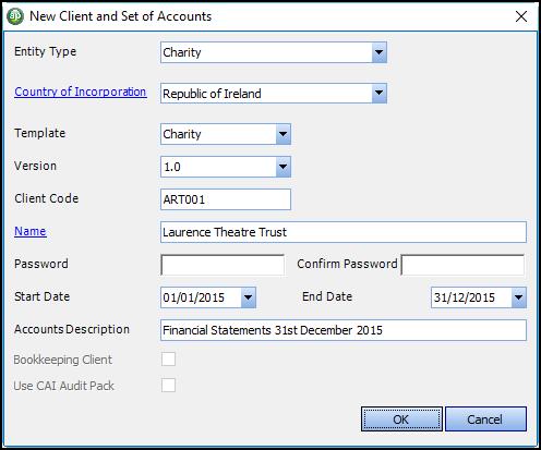 Figure 2 Entity Type: Choose Charity from the dropdown provided.