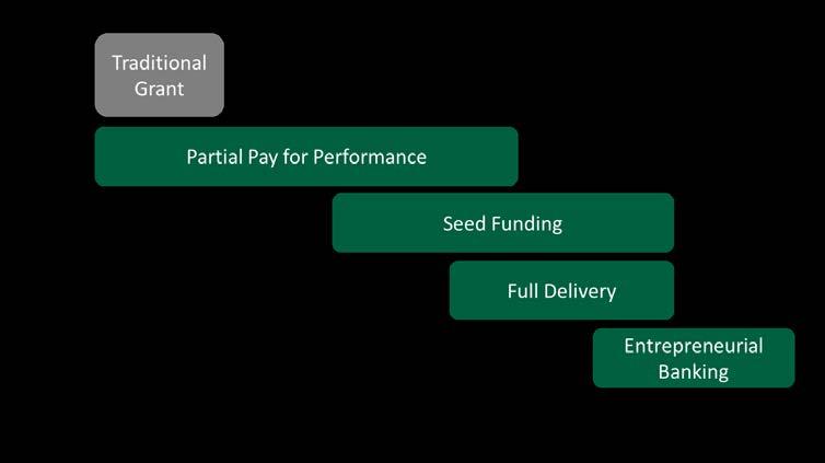 Pay for Performance Strategies This section describes traditional grant funding and four pay for performance strategies: Partial Pay for Performance, Public-Private Partnership with Project Seed