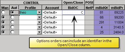 Chapter 1 Open/Close Section Use the Open/Close section to identify whether or not you are initiating a position or closing an existing position. The Open/Close column is initially disabled.